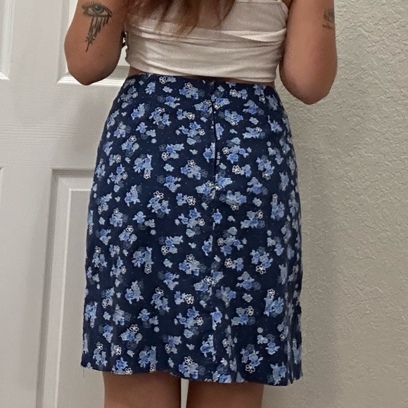 Vintage Y2k Route 66 Navy Floral Skirt - Picture 10 of 10